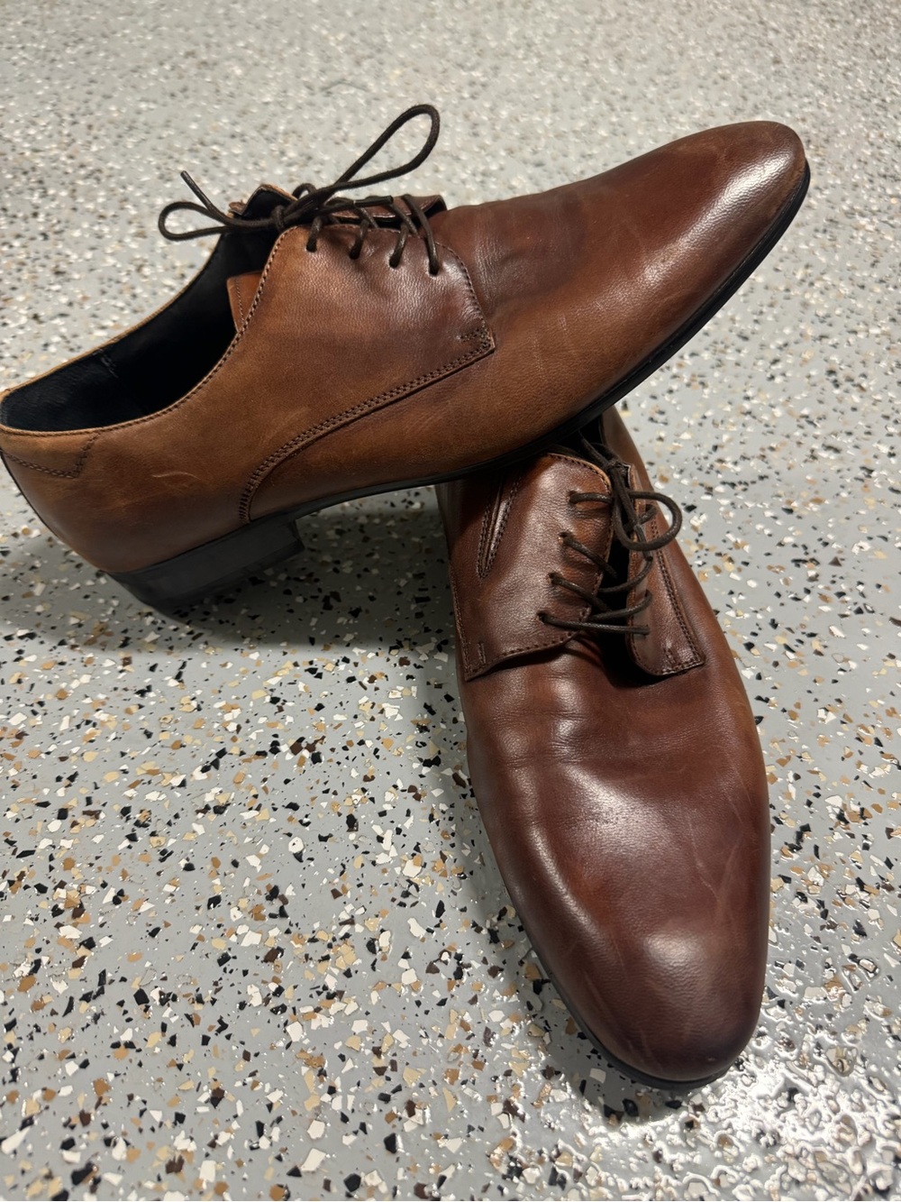 ALDO Brown Leather Lace-Up Dress Shoes Men’s Size 9.5